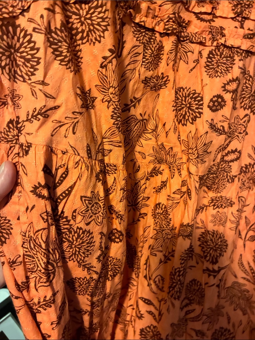 Universal threads Women’s Orange Floral Maxi Dress - Lightweight - Picture 5 of 13